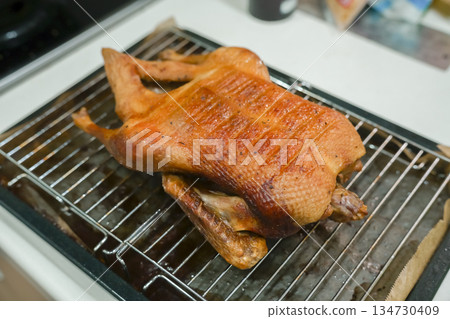 Christmas roast chicken 134730409