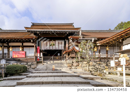 Kamo Wakeikazuchi Shrine (Kamigamo Shrine) inner gate in winter Kamo Wakeikazuchi Shrine (Kamigamo Shrine) inner gate in winter 134730458