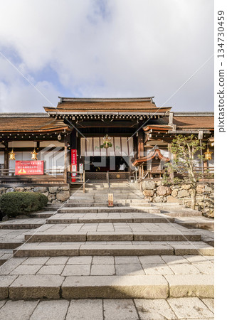 Kamo Wakeikazuchi Shrine (Kamigamo Shrine) inner gate in winter 134730459
