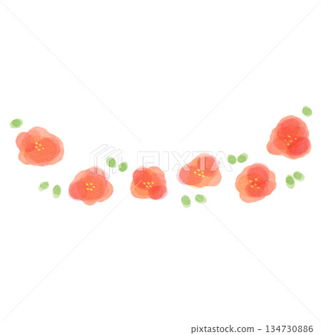 Simple watercolor red flowers Simple watercolor red flowers 134730886