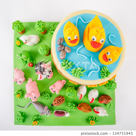 Farm Animals Cake Decoration Homemade 134731943