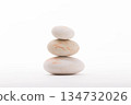 Balanced Stack of River Rocks Against White Background 134732026