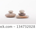 Stone balancing, cairn on white background. 134732028