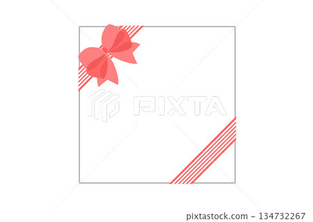Gift card ribbon red frame message present Gift card ribbon red frame message present 134732267