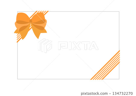 禮品卡緞帶橙色相框留言禮物 134732270
