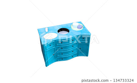 藍色箱子的插圖 134733324