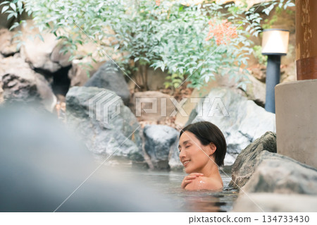 open-air bath, hot spring, spa 134733430