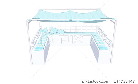 帶遮陽篷的長椅墊示意圖 帶遮陽篷的長椅墊示意圖 134733448