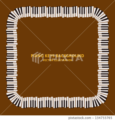 Vector illustration data of retro piano keyboard design: square frame material 134733765