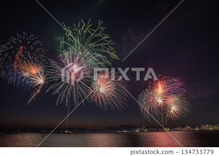 Matsue water town fireworks display Matsue water town fireworks display 134733779