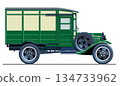 Vector retro delivery truck isolated 134733962