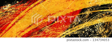 奢華新年背景圖，金色筆觸，黑色背景，寬幅 134734053