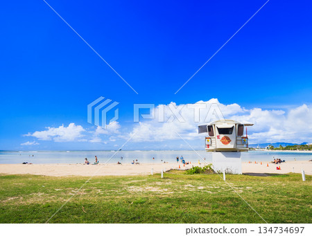 夏季、大海和海灘圖像夏威夷 134734697