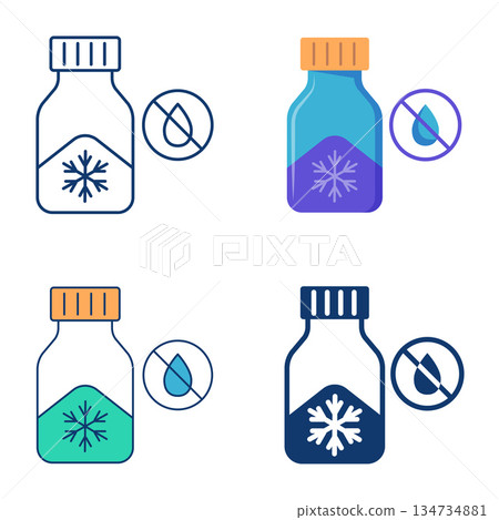 Freeze drying icon set 134734881