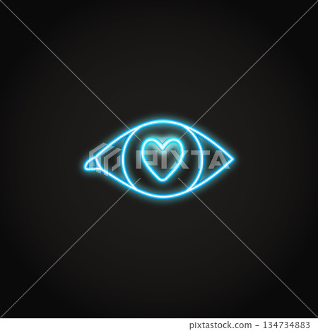 Love in the eye neon icon in line style Love in the eye neon icon in line style 134734883