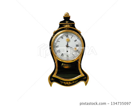 antique gilded pendulum clock isolated on white background 134735097