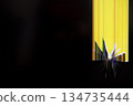 Severely cracked digital display screen showcasing vibrant multicolored vertical lines, signifying critical device damage, technical malfunction, or urgent repair needs 134735444