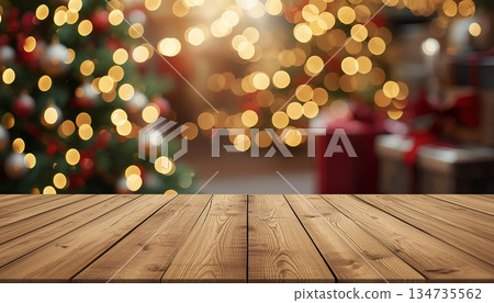 Wooden plank floor with blurred back Wooden plank floor with blurred back 134735562