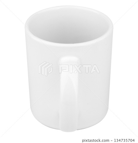 White ceramic mug isolated on white background White ceramic mug isolated on white background 134735704