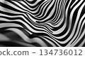 Black and white wavy abstract pattern 134736012