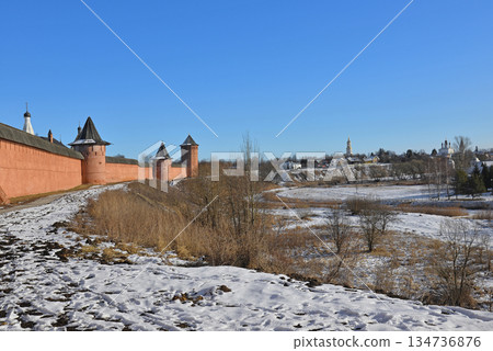 Suzdal, Russia, Spaso-Evfimiev Monastery and Kamenka river 134736876