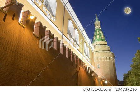 Kremlin (at night with the super moon), Moscow, Russia--the most popular view of Moscow Kremlin (at night with the super moon), Moscow, Russia--the most popular view of Moscow 134737280
