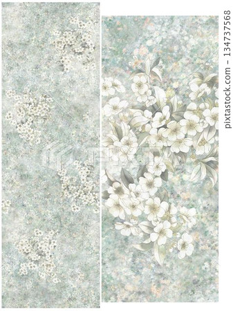 Vivid Watercolor Floral and Leaf Illustrations 134737568