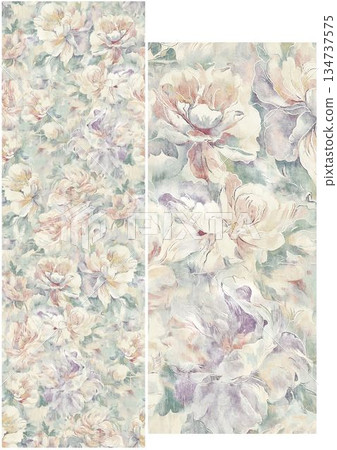 Vivid Watercolor Floral and Leaf Illustrations 134737575