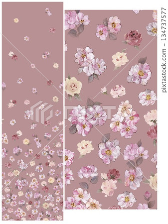 Vivid Watercolor Floral and Leaf Illustrations 134737577