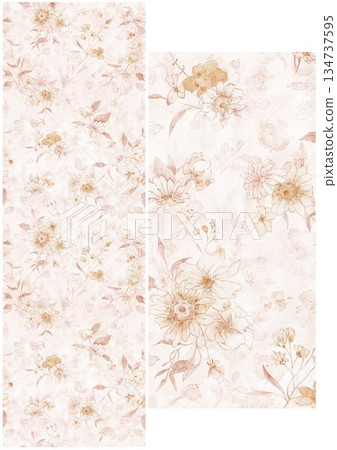 Vivid Watercolor Floral and Leaf Illustrations 134737595