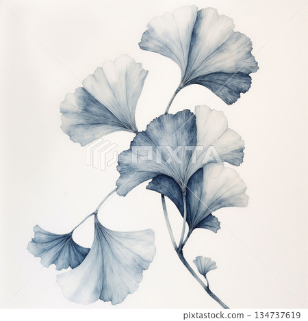 Vivid Watercolor Floral and Leaf Illustrations 134737619