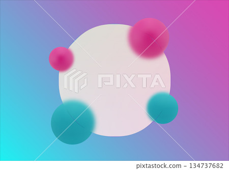Circular glass panel on gradient background with colorful spheres. Eps 10 Circular glass panel on gradient background with colorful spheres. Eps 10 134737682
