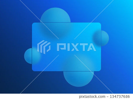 Blue glass panel in glass morphism style on dark blue background. Eps 10 134737686