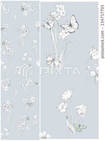 Vivid Watercolor Floral and Leaf Illustrations Vivid Watercolor Floral and Leaf Illustrations 134737705