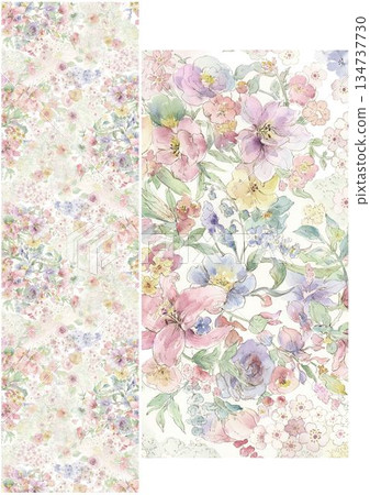 Vivid Watercolor Floral and Leaf Illustrations 134737730