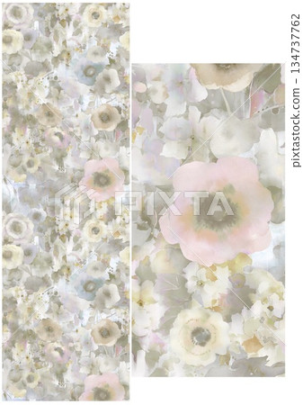 Vivid Watercolor Floral and Leaf Illustrations 134737762