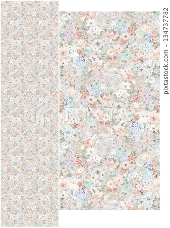 Vivid Watercolor Floral and Leaf Illustrations 134737782