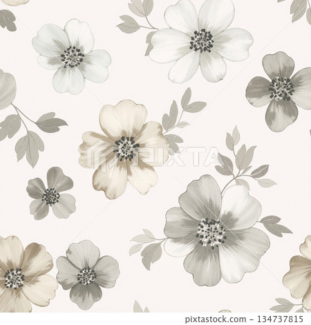 Vivid Watercolor Floral and Leaf Illustrations Vivid Watercolor Floral and Leaf Illustrations 134737815