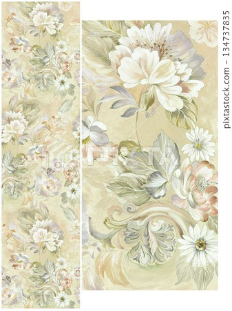 Vivid Watercolor Floral and Leaf Illustrations 134737835