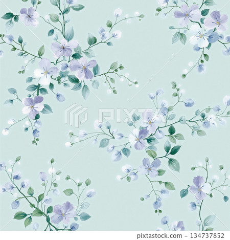 Vivid Watercolor Floral and Leaf Illustrations 134737852