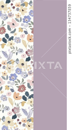 Vivid Watercolor Floral and Leaf Illustrations 134737859