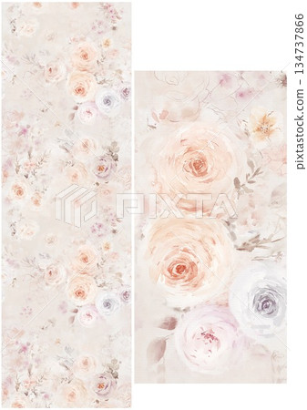 Vivid Watercolor Floral and Leaf Illustrations 134737866