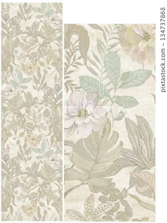Vivid Watercolor Floral and Leaf Illustrations 134737868