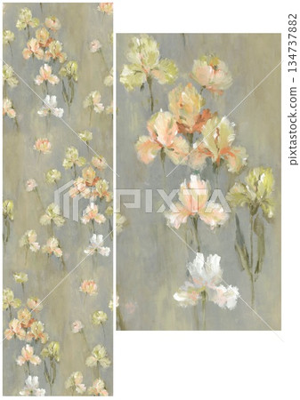 Vivid Watercolor Floral and Leaf Illustrations Vivid Watercolor Floral and Leaf Illustrations 134737882