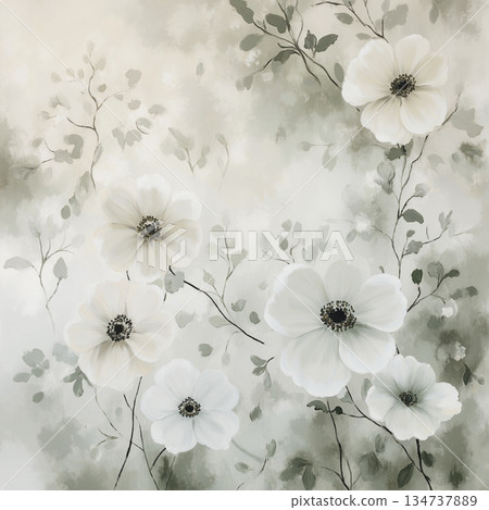 Vivid Watercolor Floral and Leaf Illustrations 134737889