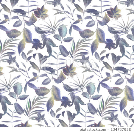 Vivid Watercolor Floral and Leaf Illustrations Vivid Watercolor Floral and Leaf Illustrations 134737938