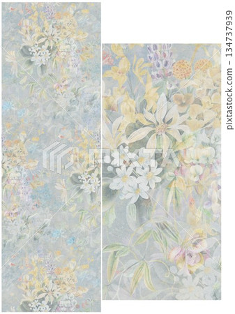 Vivid Watercolor Floral and Leaf Illustrations 134737939