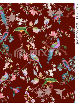 Vivid Watercolor Floral and Leaf Illustrations Vivid Watercolor Floral and Leaf Illustrations 134737947