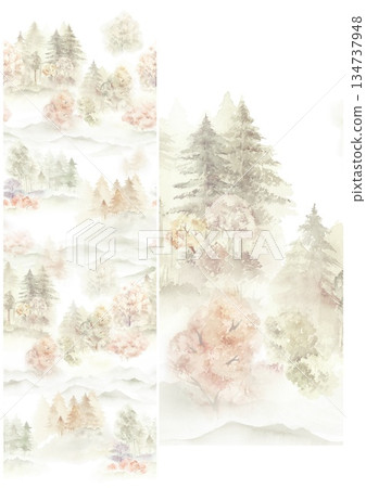 Vivid Watercolor Floral and Leaf Illustrations Vivid Watercolor Floral and Leaf Illustrations 134737948