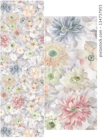 Vivid Watercolor Floral and Leaf Illustrations Vivid Watercolor Floral and Leaf Illustrations 134737955